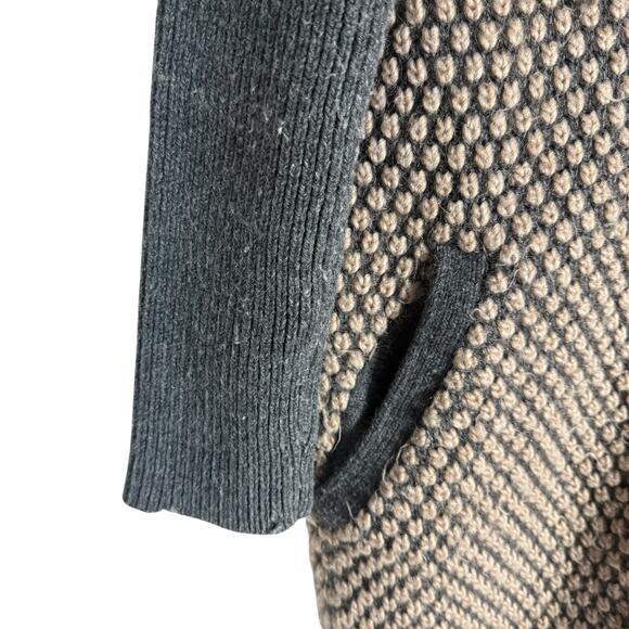 Antik Batik Chunky Knit Gray Tan Alpaca Wool Long Cardigan Sweater Size Medium - Picture 5 of 12